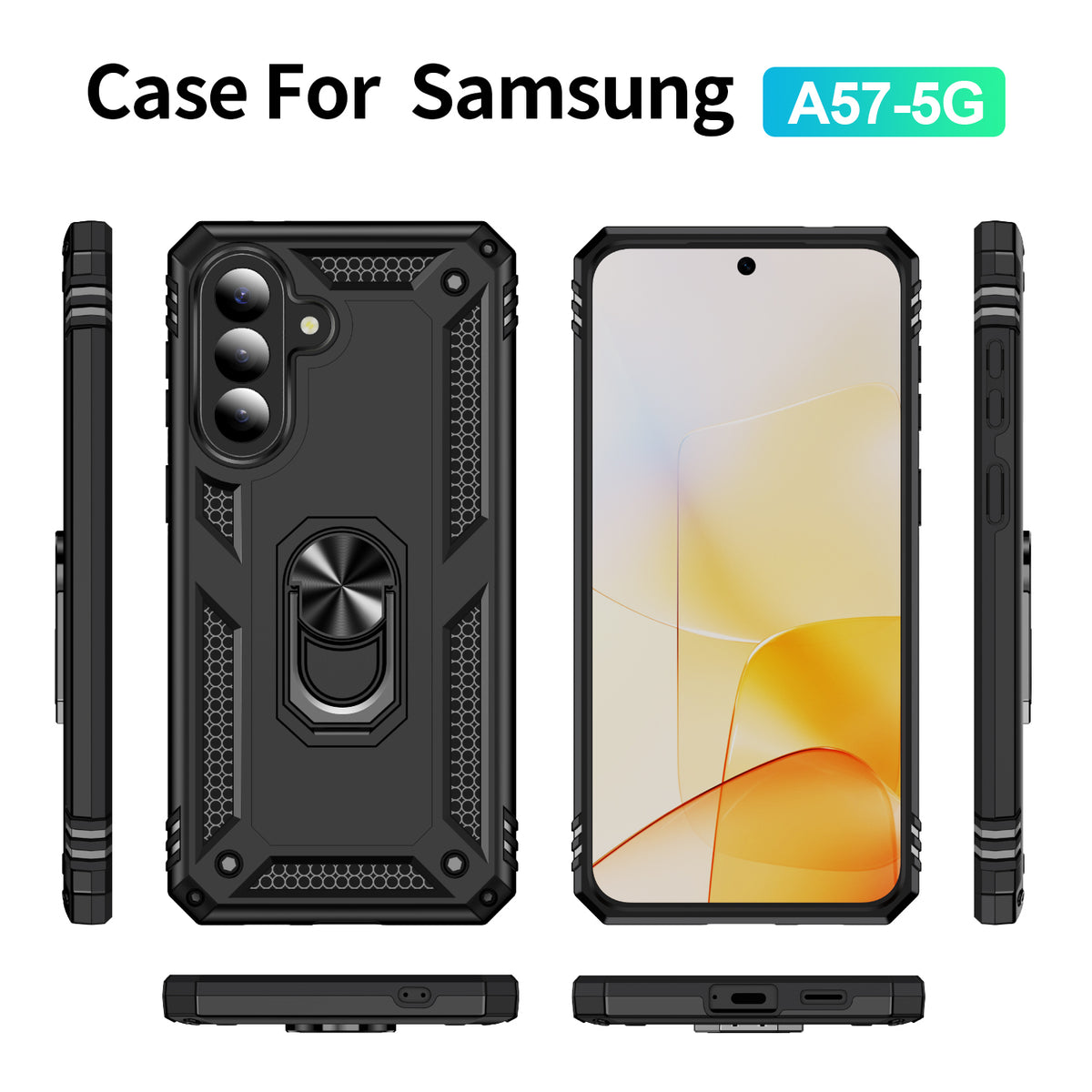 For Samsung Galaxy A57 5G Case PC + TPU Phone Cover with Kickstand