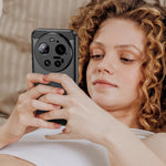 WANLONFENG For Xiaomi 17 Ultra 5G Case with Tempered Glass  LS Series Brushed Texture TPU Phone Cover