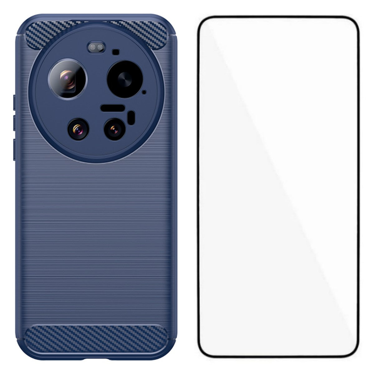 WANLONFENG For Xiaomi 17 Ultra 5G Case with Tempered Glass  LS Series Brushed Texture TPU Phone Cover