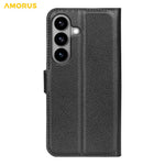 AMORUS Til Samsung Galaxy S26+ Wallet Cover Litchi-tekstur Stødsikkert Læder Flip Stand Telefoncover