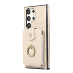 For Samsung Galaxy S26 Ultra Case Card Holder Ring Kickstand TPU + PU Leather Phone Cover with Long Strap