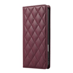 For Samsung Galaxy A57 5G Case RFID Blocking Wallet Stand Rhombus Leather Cover with Wrist Strap