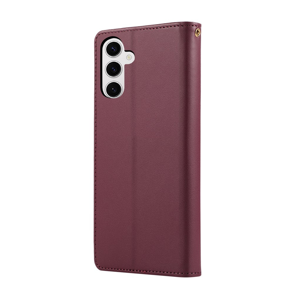 For Samsung Galaxy A57 5G Case RFID Blocking Wallet Stand Rhombus Leather Cover with Wrist Strap