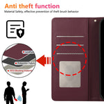 For Samsung Galaxy A57 5G Case RFID Blocking Wallet Stand Rhombus Leather Cover with Wrist Strap