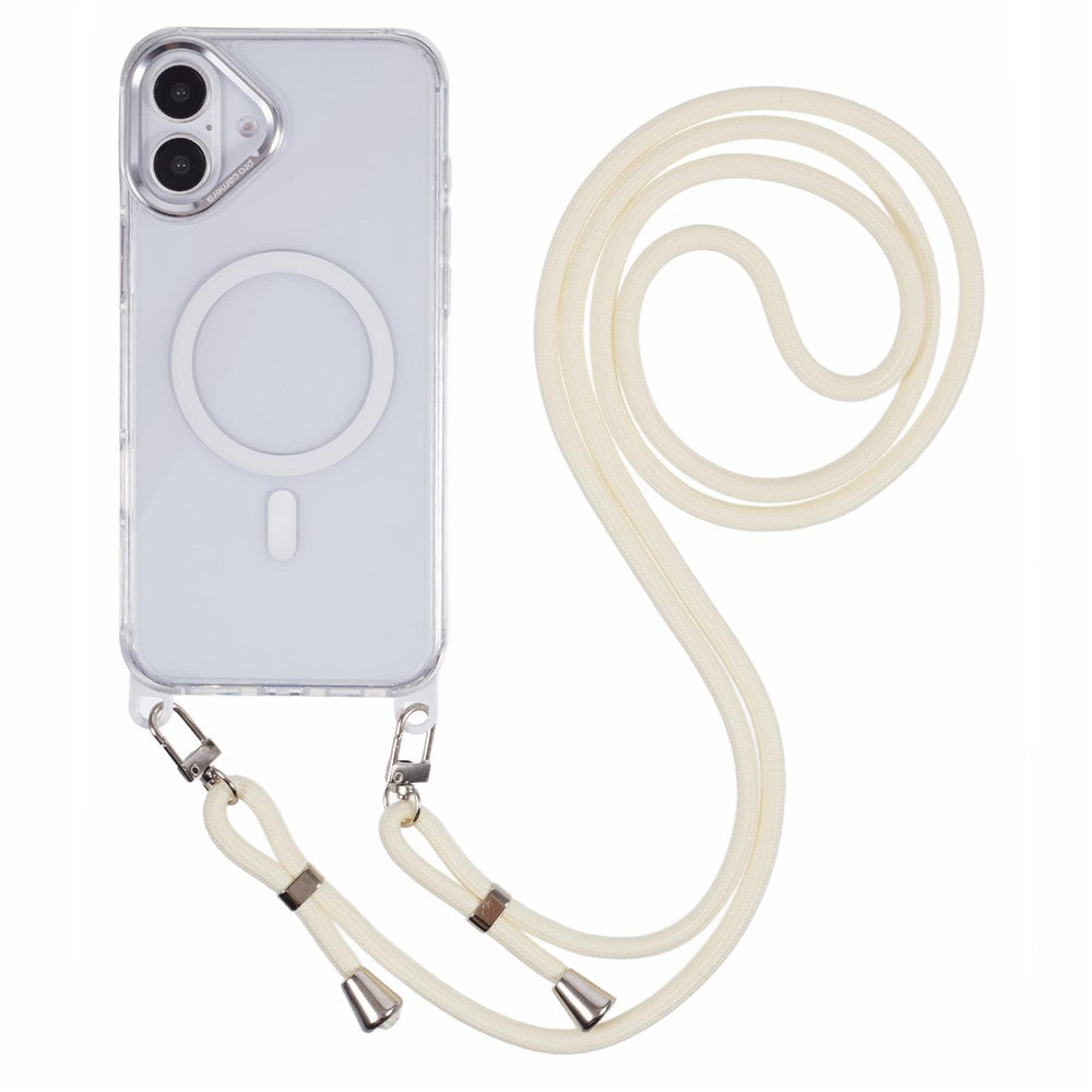 For iPhone 17 Clear Case Compatible with MagSafe Shockproof PC+TPU Phone Cover with 150cm Long Lanyard
