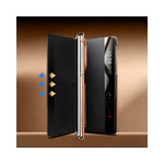 QIALINO For Huawei Mate X7 Case Genuine Cow Leather Kickstand Phone Cover with View Window