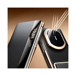 QIALINO For Huawei Mate X7 Case Genuine Cow Leather Kickstand Phone Cover with View Window