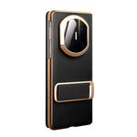 QIALINO For Huawei Mate X7 Case Genuine Cow Leather Kickstand Phone Cover with View Window