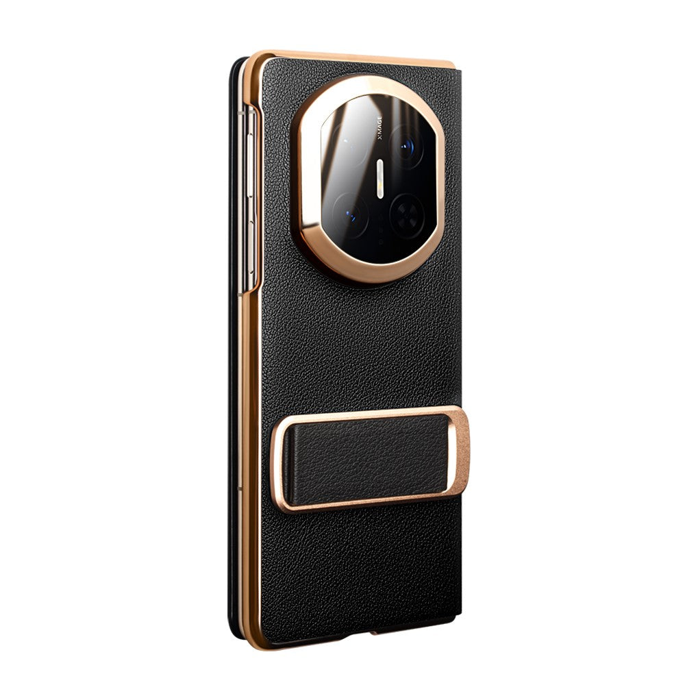 QIALINO For Huawei Mate X7 Case Genuine Cow Leather Kickstand Phone Cover with View Window