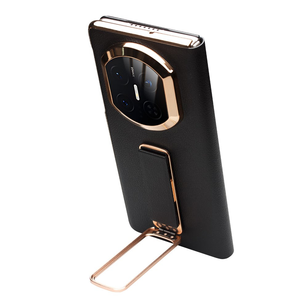 QIALINO For Huawei Mate X7 Case Genuine Cow Leather Kickstand Phone Cover with View Window