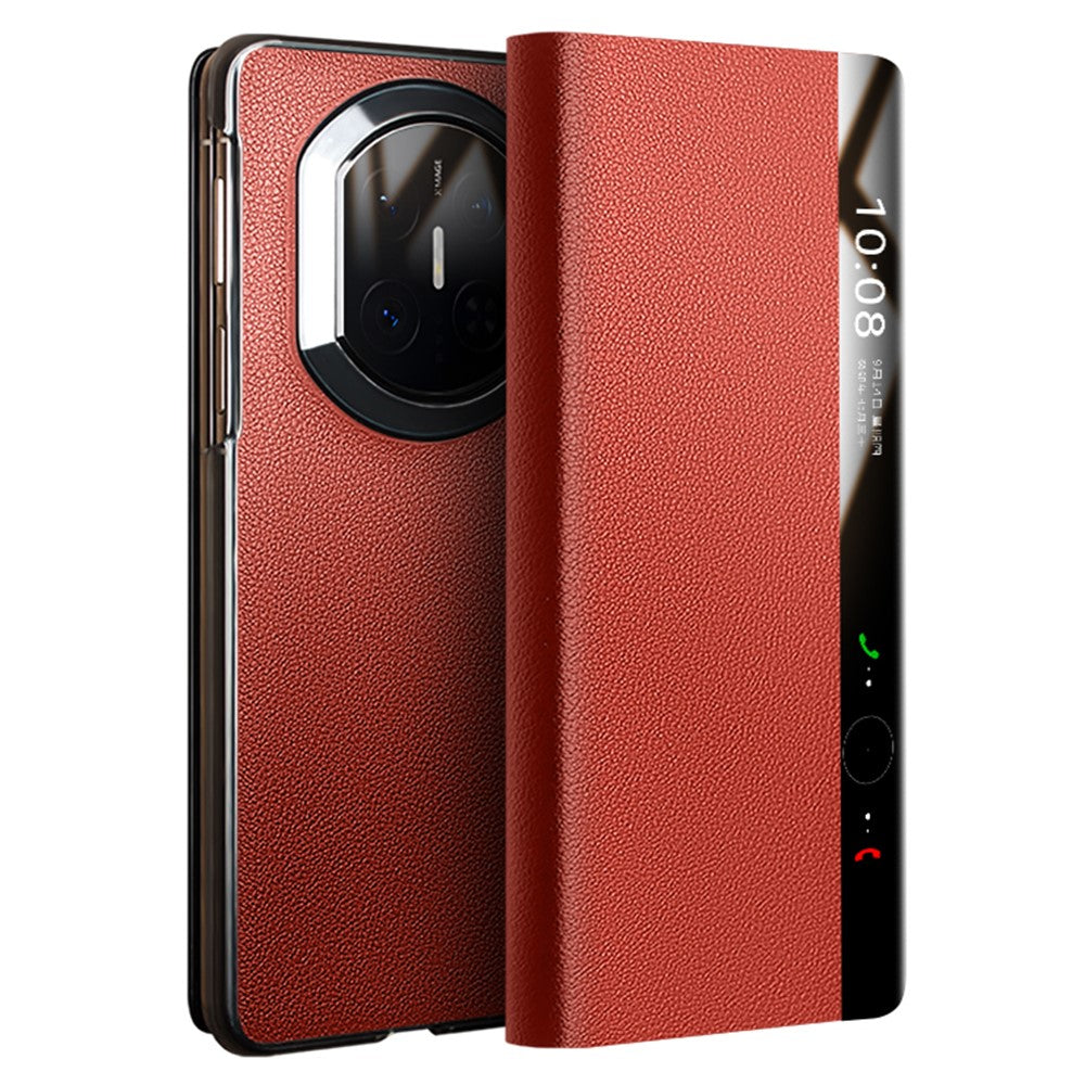 QIALINO For Huawei Mate X7 Case Smart View Window Genuine Cow Leather Phone Cover