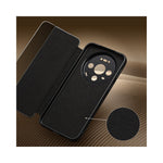QIALINO For Huawei Mate 80  /  Mate 80 Pro Case View Window Genuine Cow Leather Flip Phone Cover with Tempered Glass Lens Protector