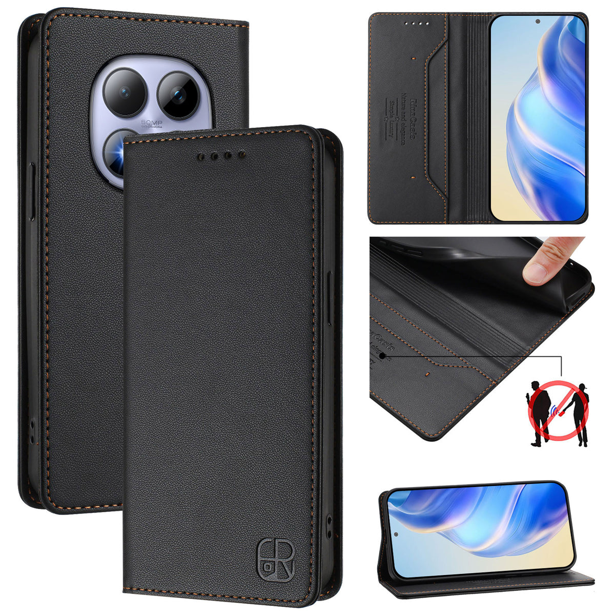 For Xiaomi Redmi Note 15 Pro 4G (Global) Leather Case RINACASIS RC01 Phone Cover with RFID Blocking Wallet Stand