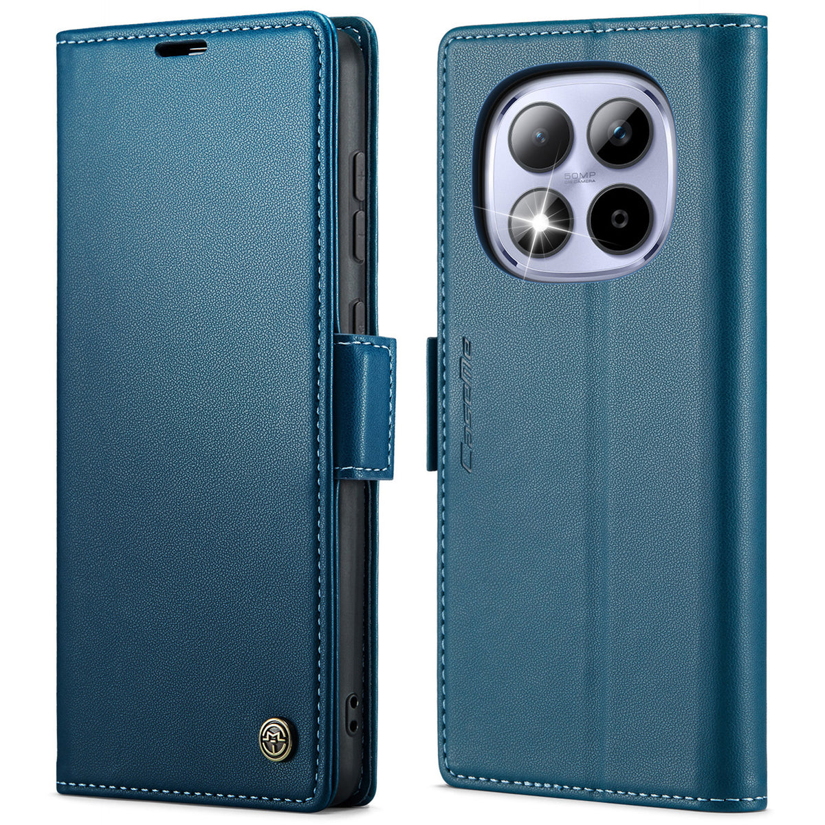 CASEME For Xiaomi Redmi Note 15 Pro 4G (Global) Case  023 Series RFID Blocking Wallet Stand Glossy Litchi Texture Leather Phone Cover