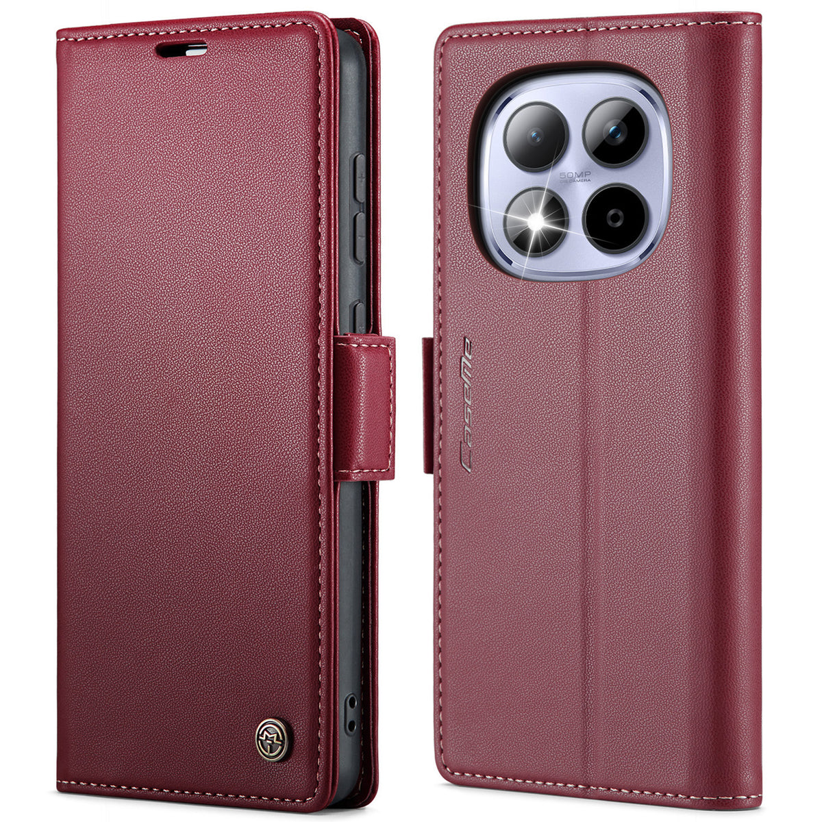 CASEME For Xiaomi Redmi Note 15 Pro 4G (Global) Case  023 Series RFID Blocking Wallet Stand Glossy Litchi Texture Leather Phone Cover