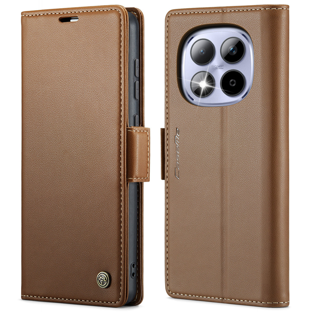 CASEME For Xiaomi Redmi Note 15 Pro 4G (Global) Case  023 Series RFID Blocking Wallet Stand Glossy Litchi Texture Leather Phone Cover
