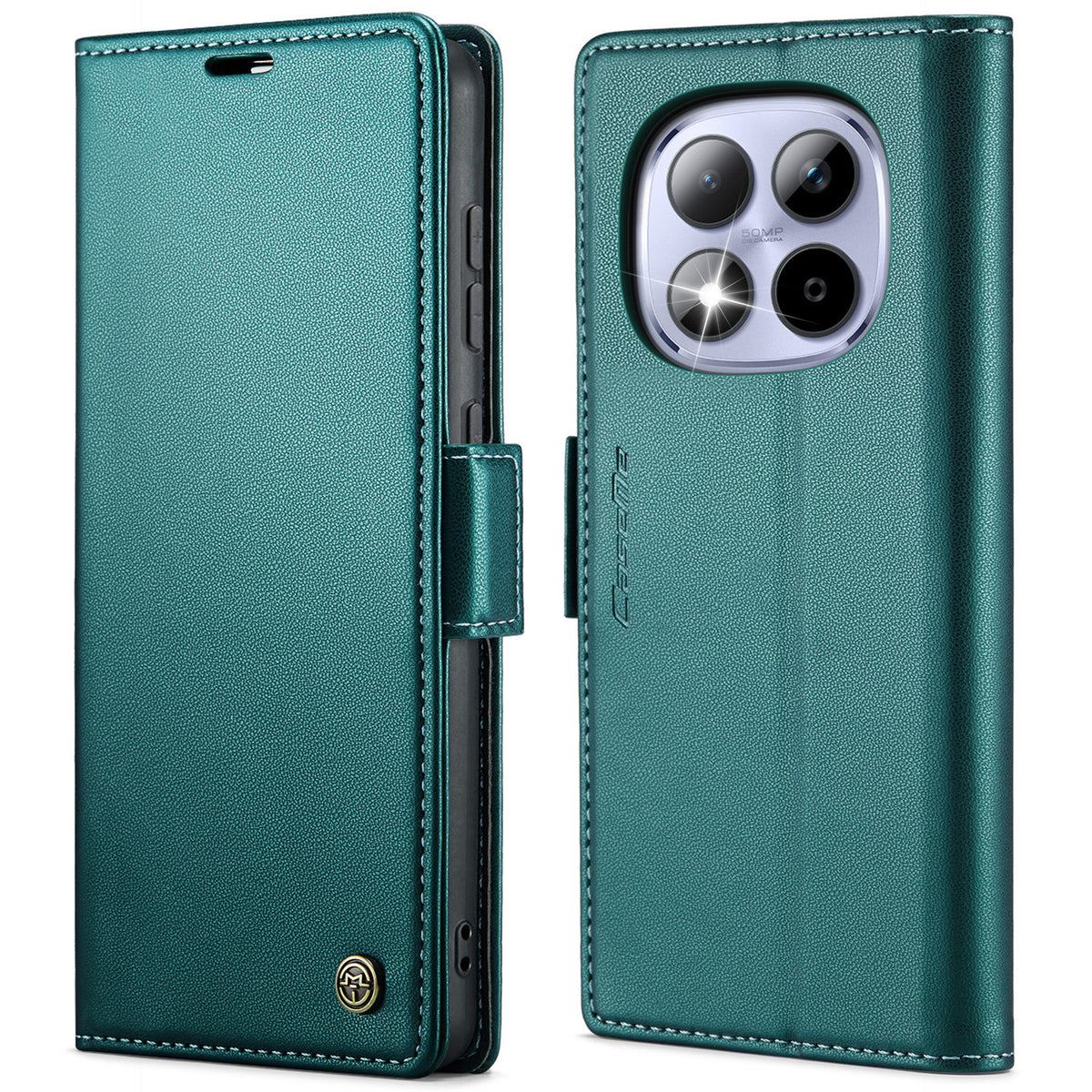 CASEME For Xiaomi Redmi Note 15 Pro 4G (Global) Case  023 Series RFID Blocking Wallet Stand Glossy Litchi Texture Leather Phone Cover