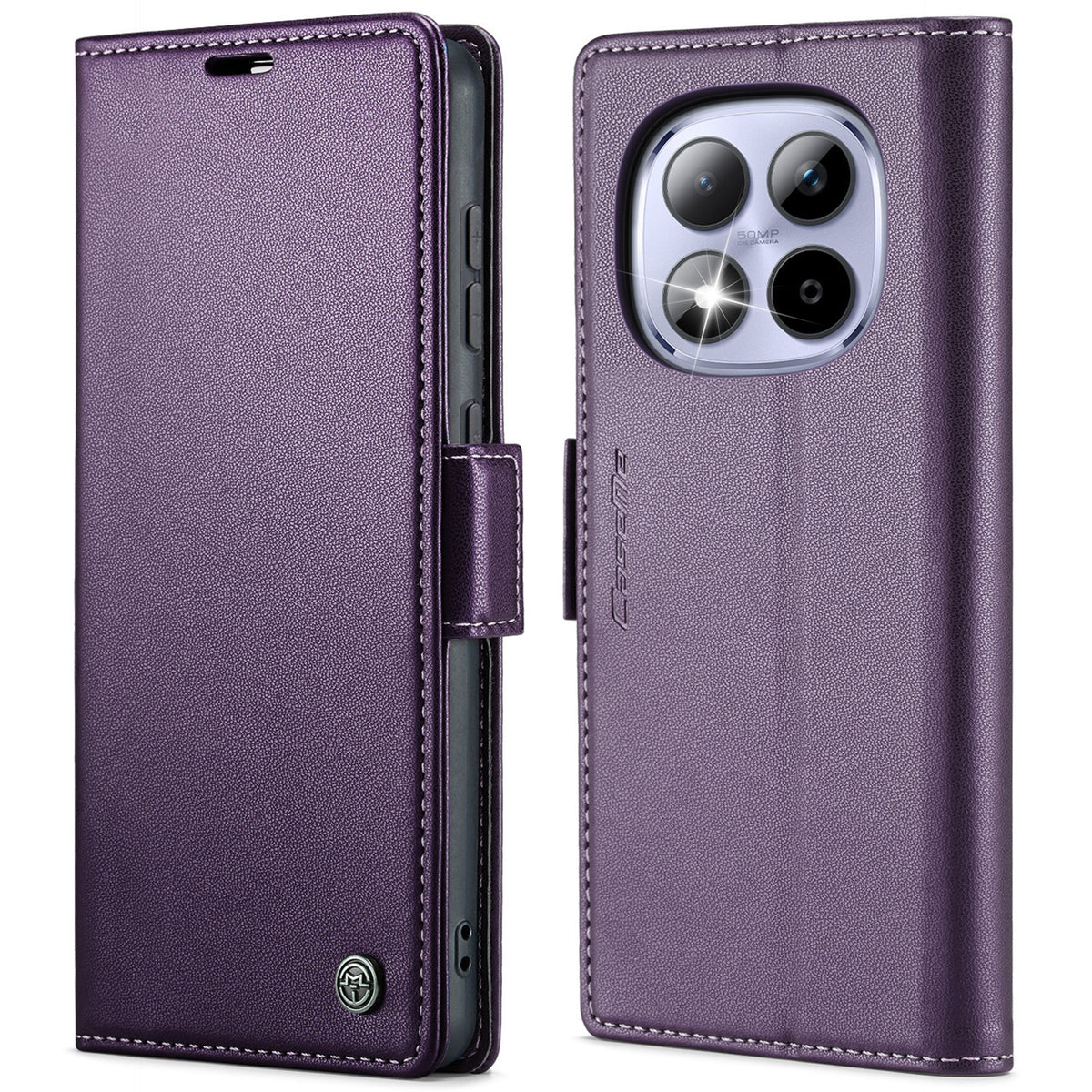 CASEME For Xiaomi Redmi Note 15 Pro 4G (Global) Case  023 Series RFID Blocking Wallet Stand Glossy Litchi Texture Leather Phone Cover