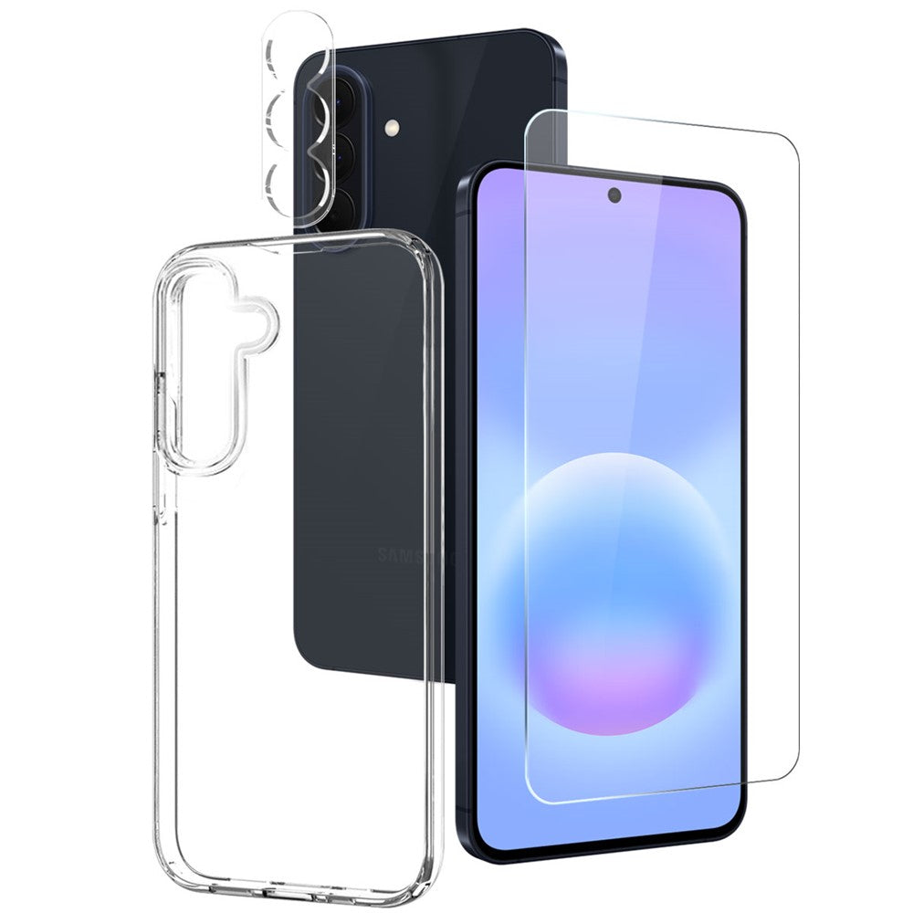 Til Samsung Galaxy A57 5G NORTHJO TPU telefoncover sæt med skærmbeskytter foran + linsefilm