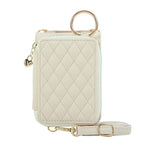 For Samsung Galaxy Z Flip6 5G Case Zipper Card Holder PU Leather Phone Back Cover with Shoulder Strap