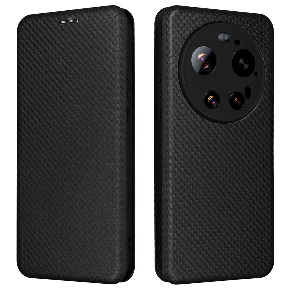 For Xiaomi 17 Ultra 5G Case Carbon Fiber Texture Drop-Proof PU Leather Phone Cover