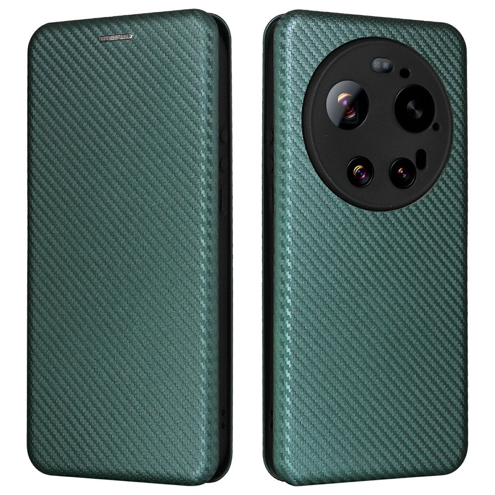 For Xiaomi 17 Ultra 5G Case Carbon Fiber Texture Drop-Proof PU Leather Phone Cover