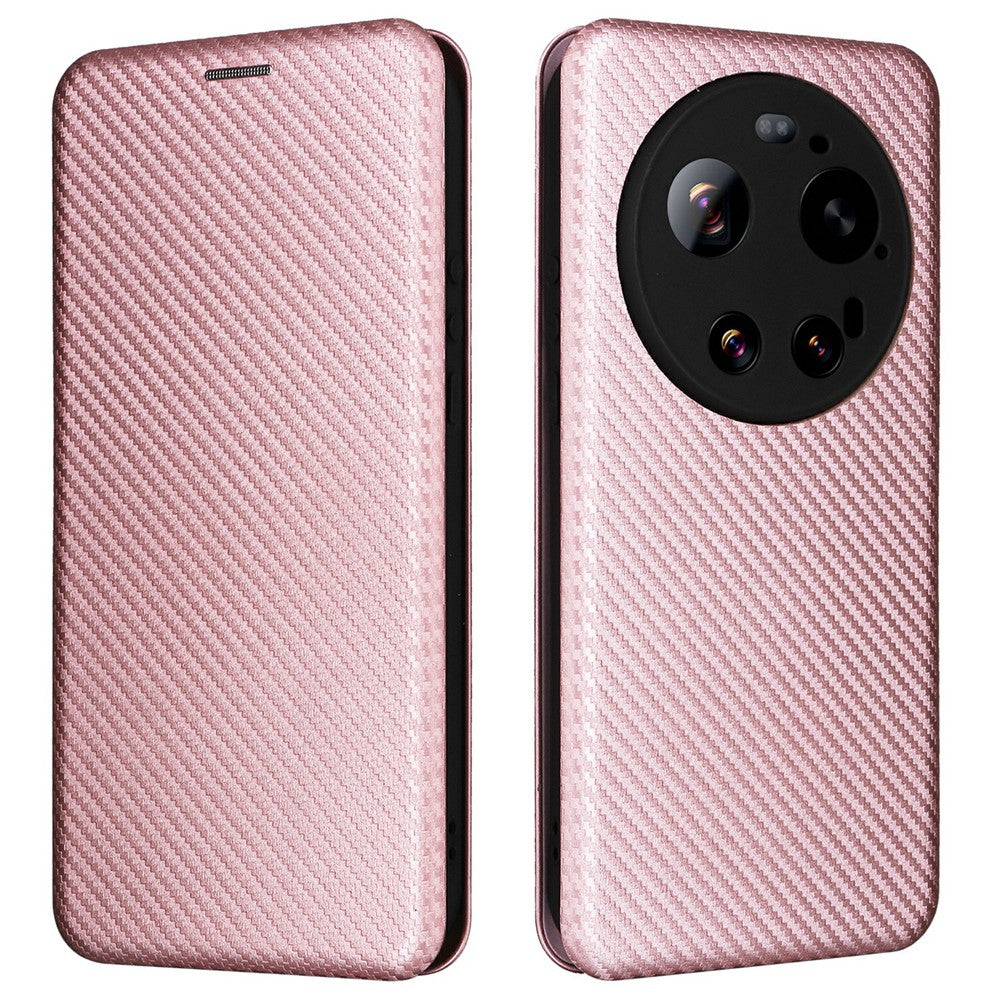 Xiaomi 17 Ultra 5G-skal, kolfiberstruktur, fallsäkert PU-läder, mobilskal