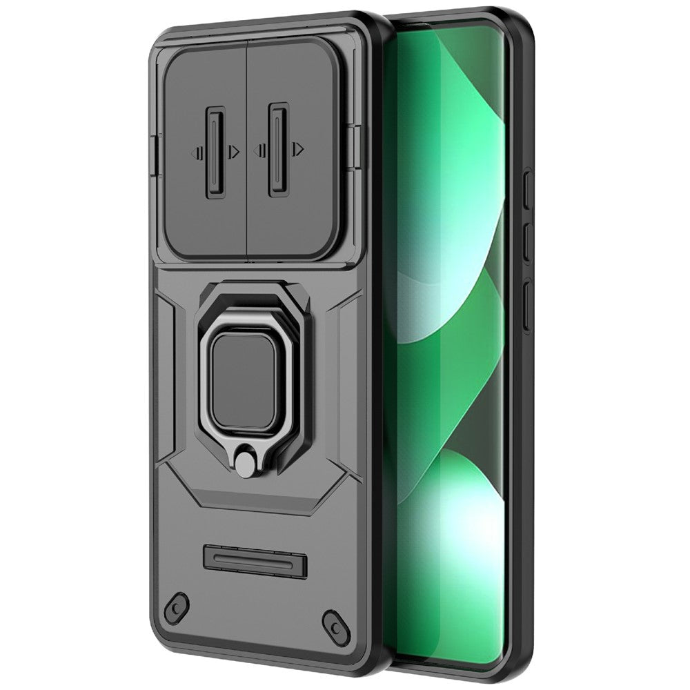 For Xiaomi Redmi Note 15 4G (Global) Case PC + TPU Kickstand Phone Protector with Lens Cover