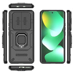 For Xiaomi Redmi Note 15 4G (Global) Case PC + TPU Kickstand Phone Protector with Lens Cover