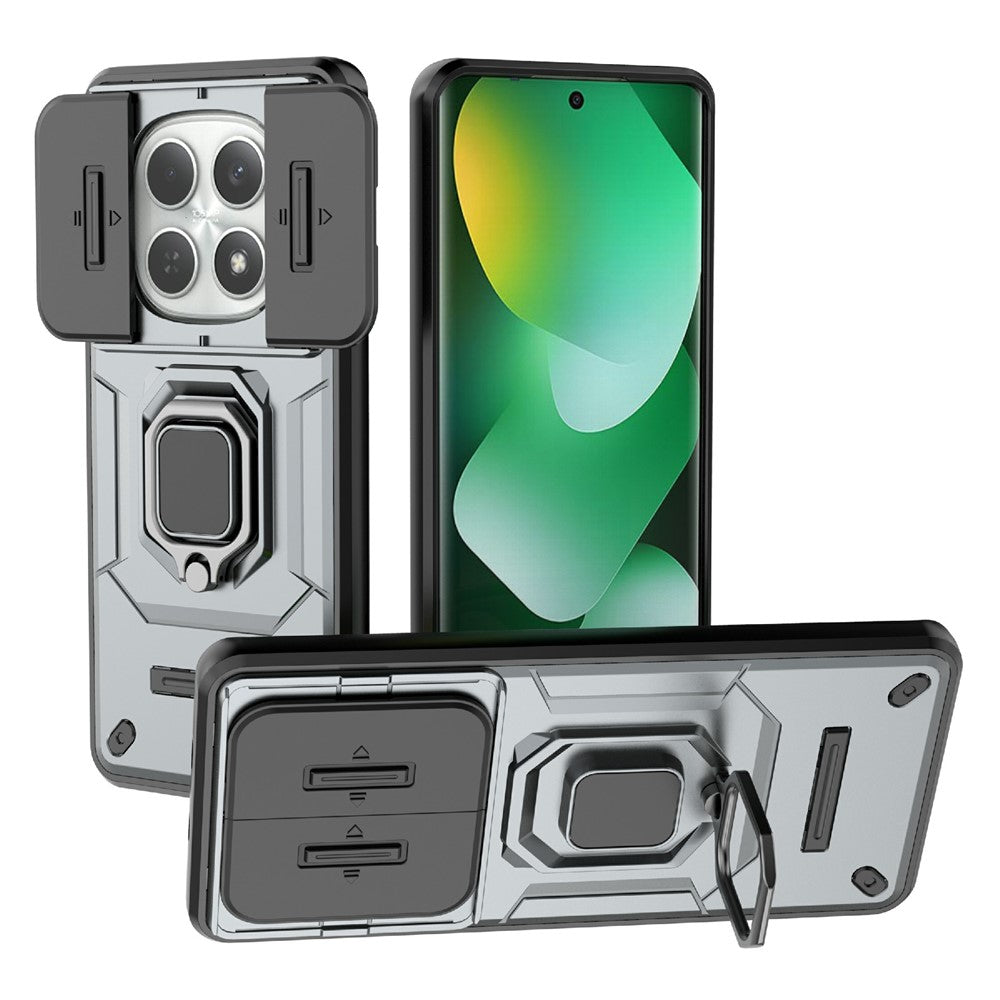 For Xiaomi Redmi Note 15 4G (Global) Case PC + TPU Kickstand Phone Protector with Lens Cover