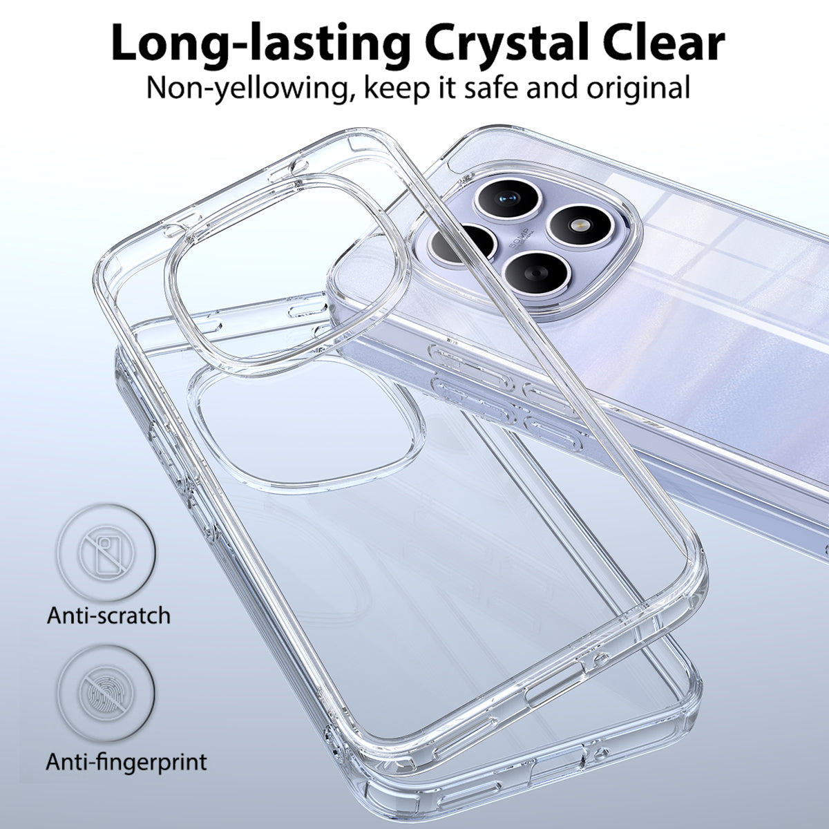 For Xiaomi Redmi Note 15 4G (Global) Clear Phone Case TPU+Acrylic Shockproof Phone Back Cover