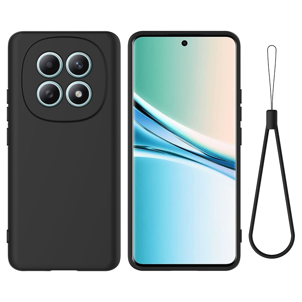 For Xiaomi Poco M8 5G / Xiaomi Redmi Note 15 5G (Global) Liquid Silicone Case Phone Back Cover with Hand Strap