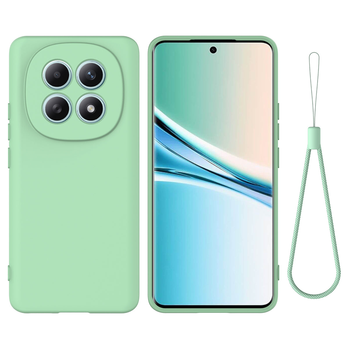 For Xiaomi Poco M8 5G / Xiaomi Redmi Note 15 5G (Global) Liquid Silicone Case Phone Back Cover with Hand Strap