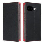 For Google Pixel 10a Wallet Case Genuine Cow Leather Phone Cover Litchi Texture