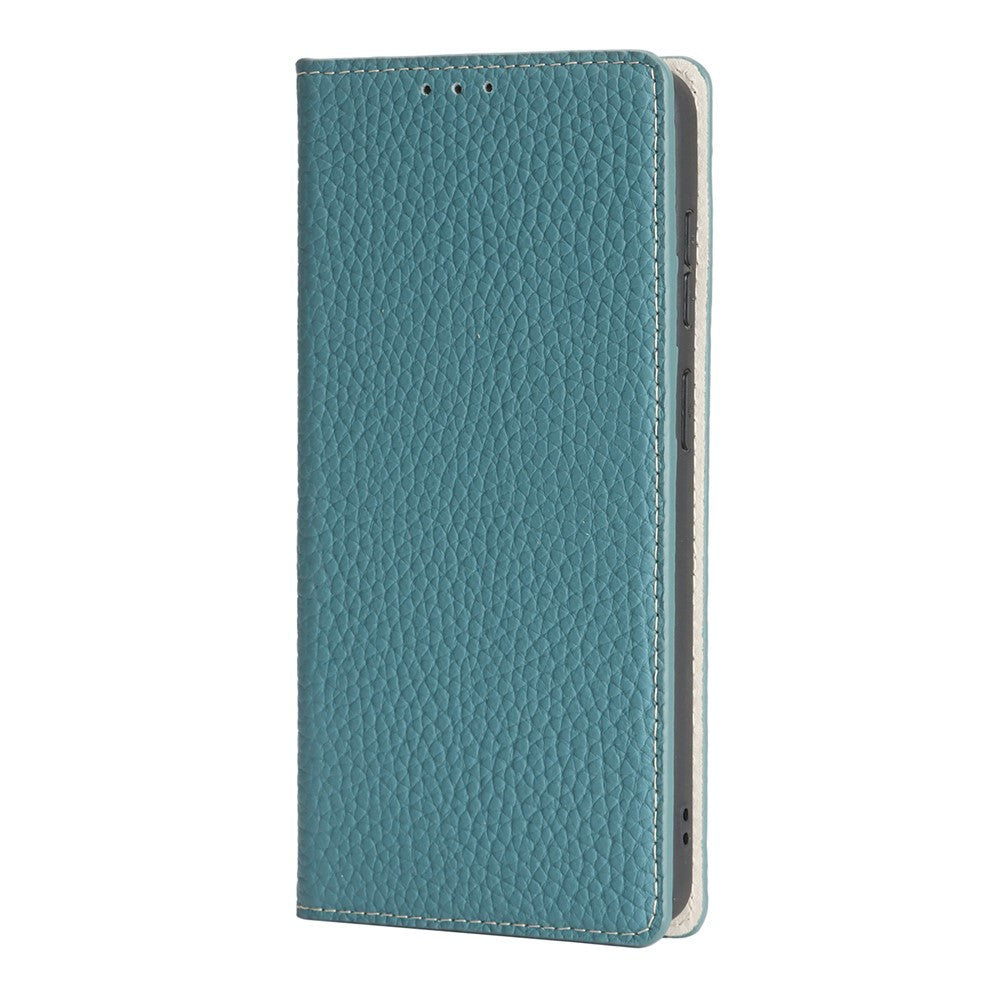 For Samsung Galaxy S26 Ultra Wallet Case Genuine Cow Leather Phone Cover Litchi Texture