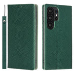For Samsung Galaxy S26 Ultra Wallet Case Genuine Cow Leather Phone Cover Litchi Texture