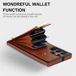 For Samsung Galaxy S26 Ultra Case TPU + PU Leather Hardware Decor Phone Cover with Card Holder