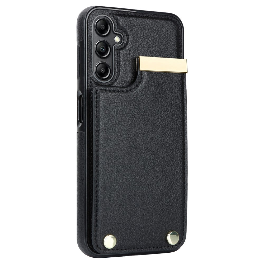Samsung Galaxy S26-skal TPU + PU-läderdekor med hårdvara och mobilskal med korthållare