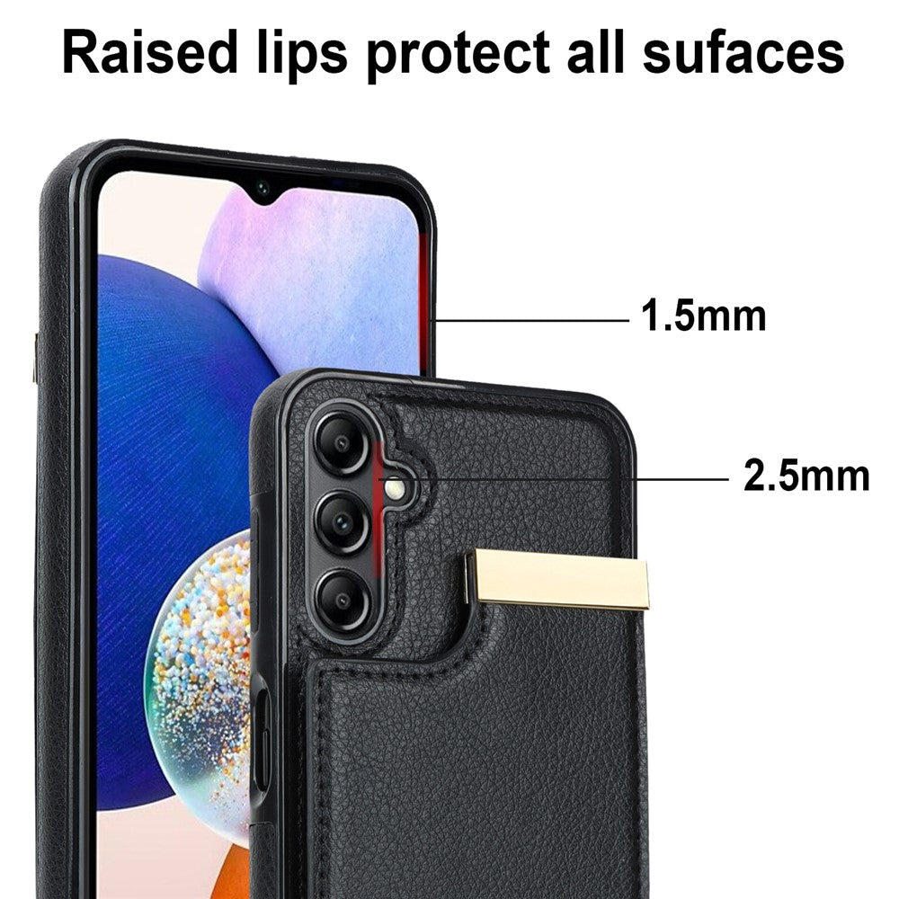 Samsung Galaxy S26-skal TPU + PU-läderdekor med hårdvara och mobilskal med korthållare