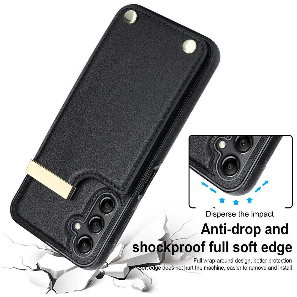 For Samsung Galaxy S26+ Case TPU + PU Leather Hardware Decor Phone Cover with Card Holder