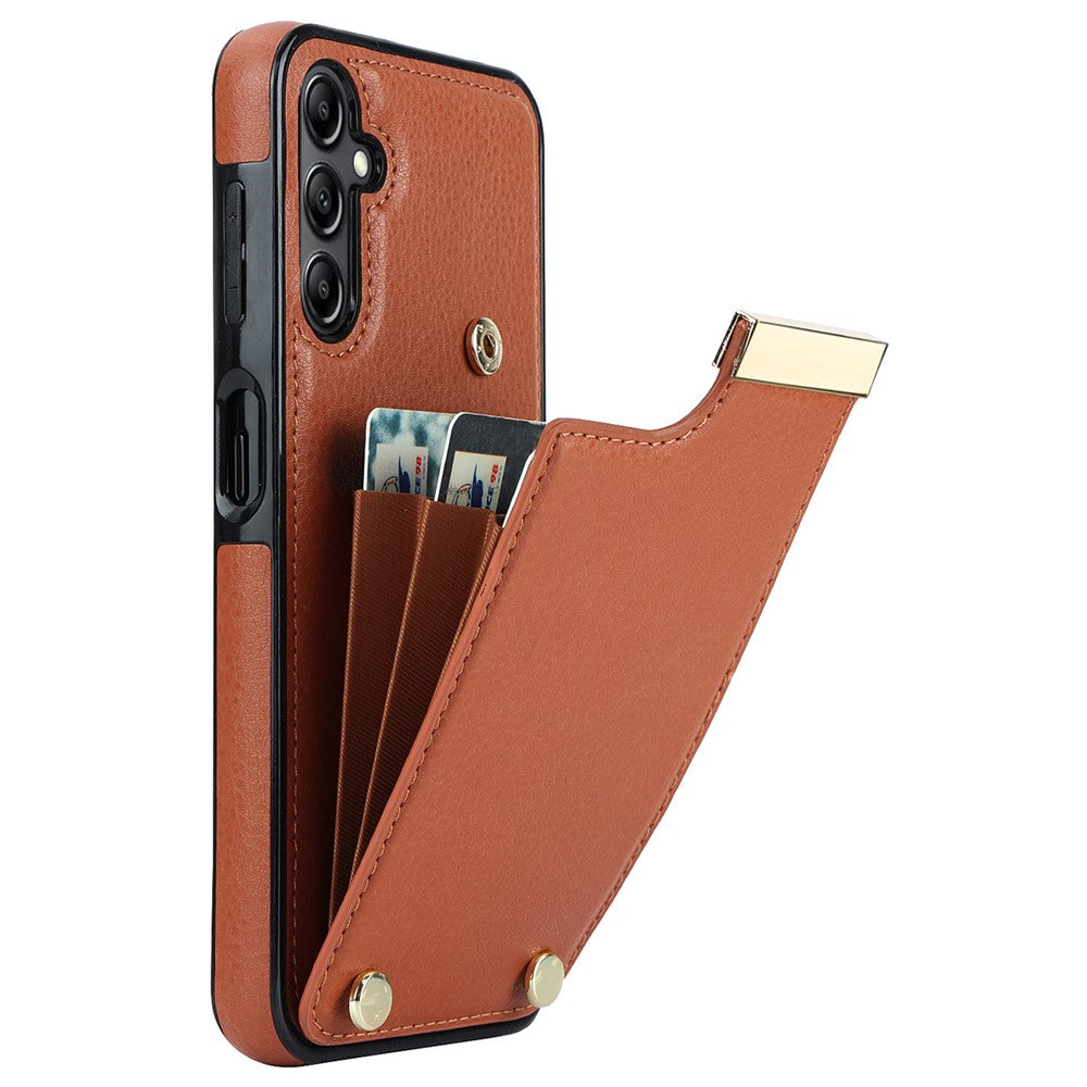 For Samsung Galaxy S26+ Case TPU + PU Leather Hardware Decor Phone Cover with Card Holder