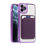 For iPhone 11 Pro Max Magnetic Phone Case TPU + PC Mobile Cover with Card Bag