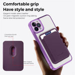 For iPhone 11 Pro Max Magnetic Phone Case TPU + PC Mobile Cover with Card Bag