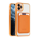 For iPhone 11 Pro Max Magnetic Phone Case TPU + PC Mobile Cover with Card Bag