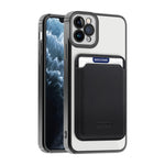 For iPhone 11 Pro Max Magnetic Phone Case TPU + PC Mobile Cover with Card Bag
