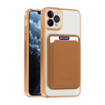 For iPhone 11 Pro Max Magnetic Phone Case TPU + PC Mobile Cover with Card Bag