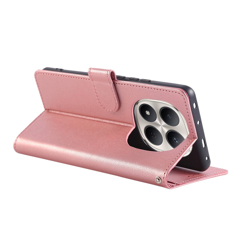 For Xiaomi Redmi Note 15 Pro 4G (Global) Case PU Leather Wallet Stand Phone Cover with Wrist Strap