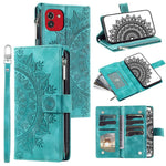 For Samsung Galaxy A03 (166.5mm) Case Mandala Flower Imprint PU Leather Case Multi Card Slot Cover with Strap