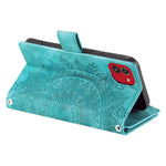 For Samsung Galaxy A03 (166.5mm) Case Mandala Flower Imprint PU Leather Case Multi Card Slot Cover with Strap