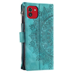 For Samsung Galaxy A03 (166.5mm) Case Mandala Flower Imprint PU Leather Case Multi Card Slot Cover with Strap
